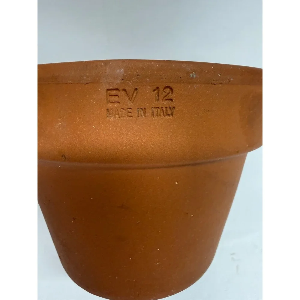EV 12 Made in Italy Terracotta Planter Pot Glazed Interior Italian Pottery Brown